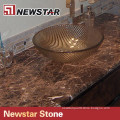 Newstar hotel polished dark emperador marble top vanity